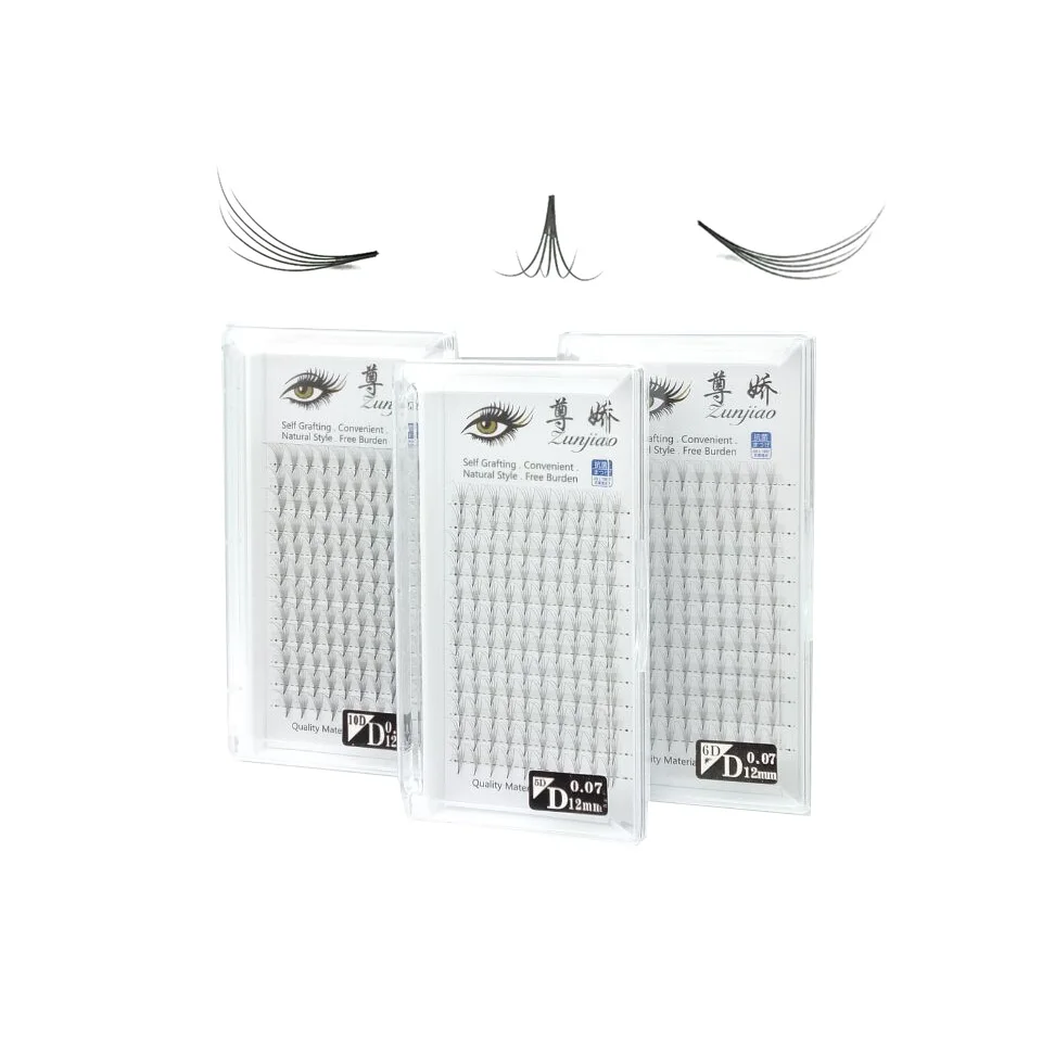 

Custom eyelash packaging box 0.07 3d 4d camellia wide premade wispie curl volume fans mink eyelash extension vendor
