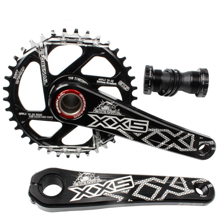 

Bicycle parts Crankset With Bottom Bracket Chain Wheel 104 BCD mtb crankset Connecting Rods For Bicycle Parts Hollowtech Power, Black red