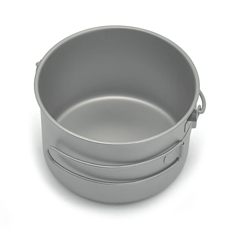 

High quality outdoor camping titanium pot 800ml 1.3l 1.45l folding pot portable handle