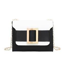 factory wholesale Fashion contrast color hardware small square bags summer chain mobile phone change messenger handbag H