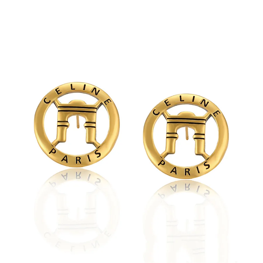 

E-1441 xuping Arc de Triomphe retro simple refined and elegant 24K gold-plated engraved letter earrings