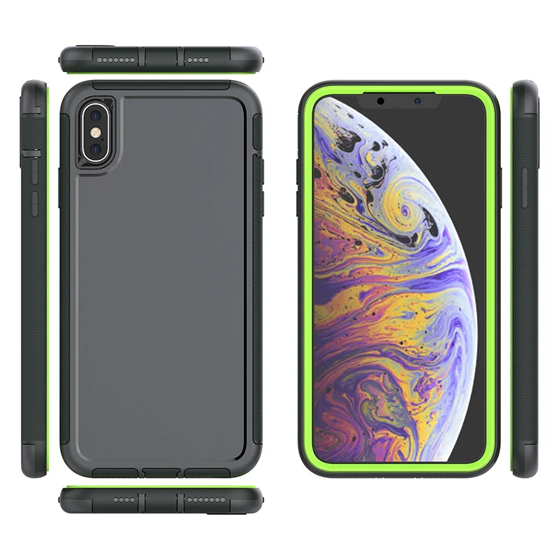 

2020 New Shockproof TPU PC Phone Back Cover For iPhone X XR 11 Pro Max 12 Hybrid Case, 4 colors