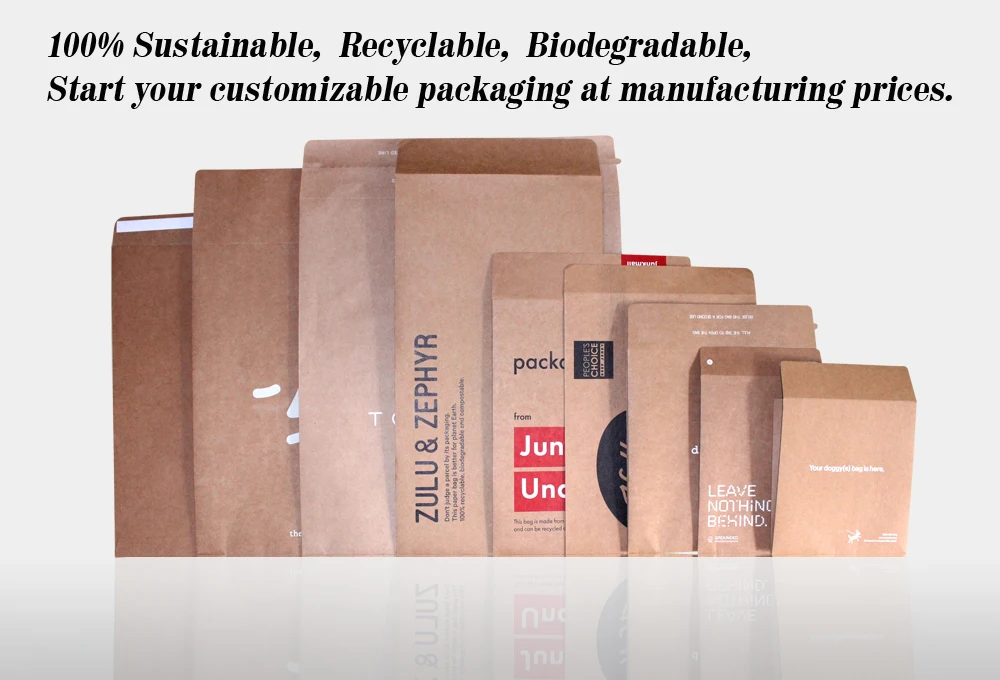 Custom Biodegradable Expandable Kraft Paper Mailer Bagsshipping Bags Envelope For Clothing 7181