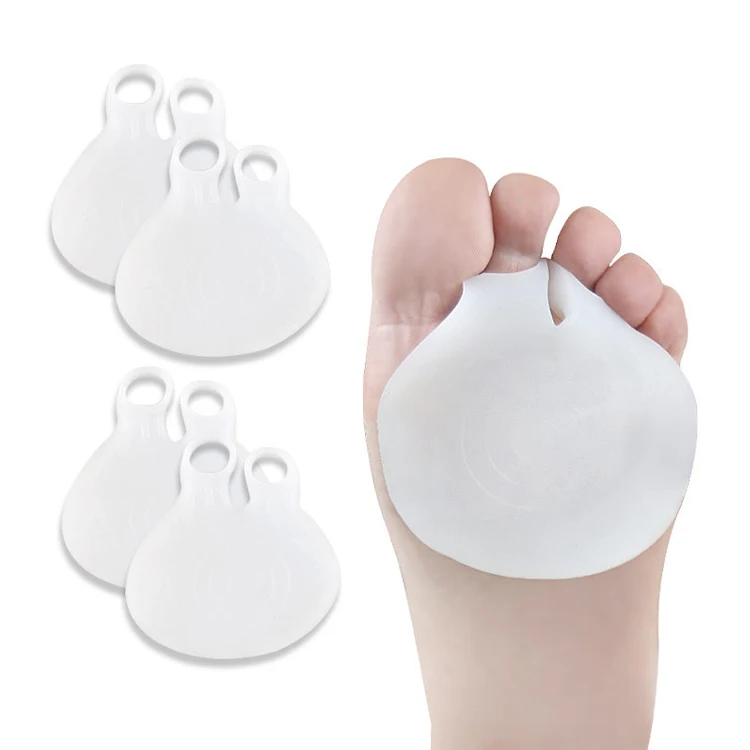 

new reusable two toes anti bacteria soft silicone gel metatarsal foot pads, White