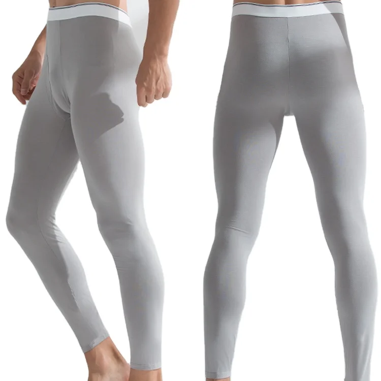 

2pair mens light weight wide waist band long johns modal thermal pants with front fly super soft, natural touch
