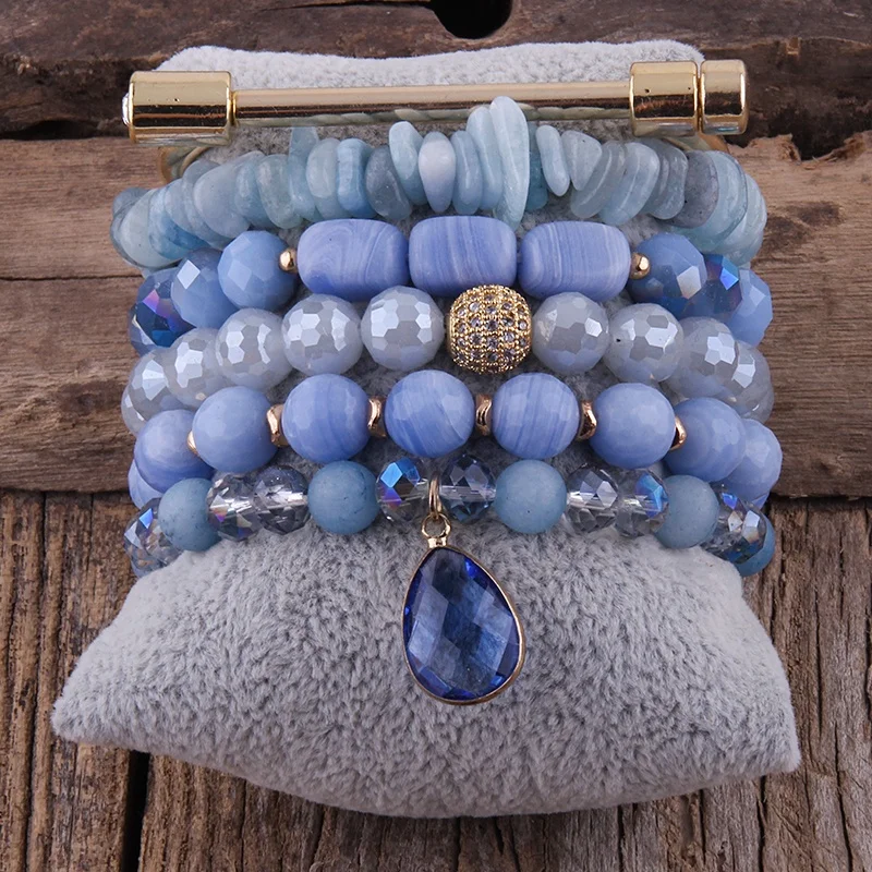 New Blue Natural Stone Beaded