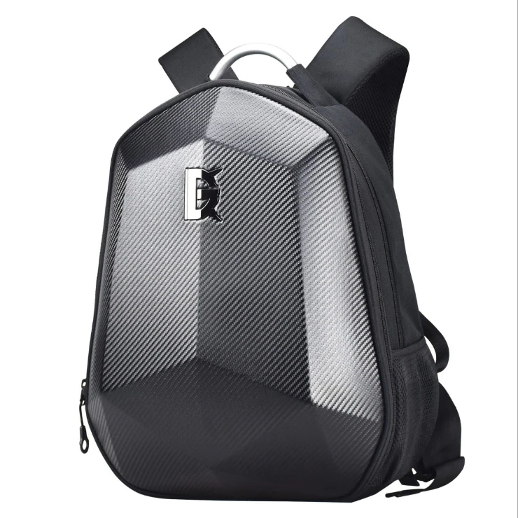 

Wholesale Waterproof Outdoor Computer Laptop With USB Charger PU Hard Shell Motorcycle Motorbike Riding Backpack, Black