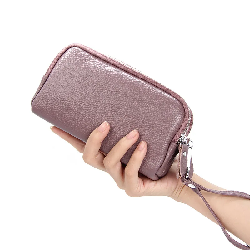 

Three layer lady hand bag long purse multi-functional litchi grain leather mobile phone bag, Customized color