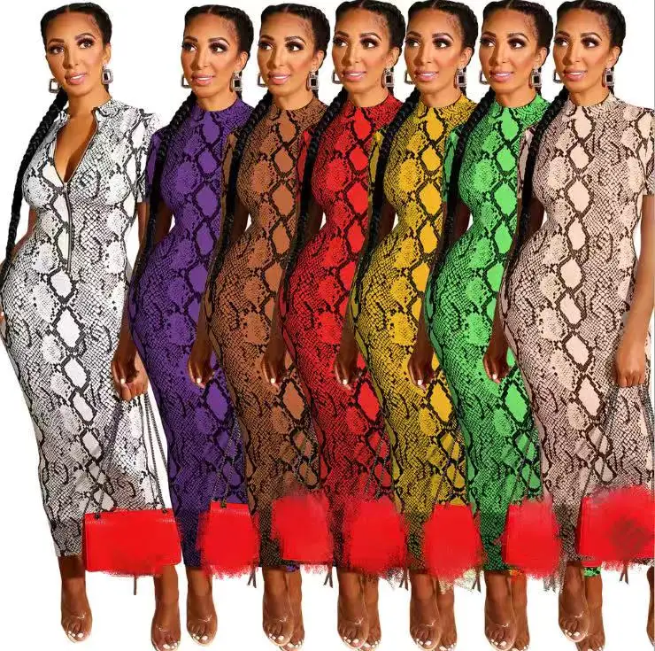 

Hot Selling Sexy Woman Clothing Latest Customized Design 2020 Long Sleeve Maxi Designer Bodycon Print Party Long Dress