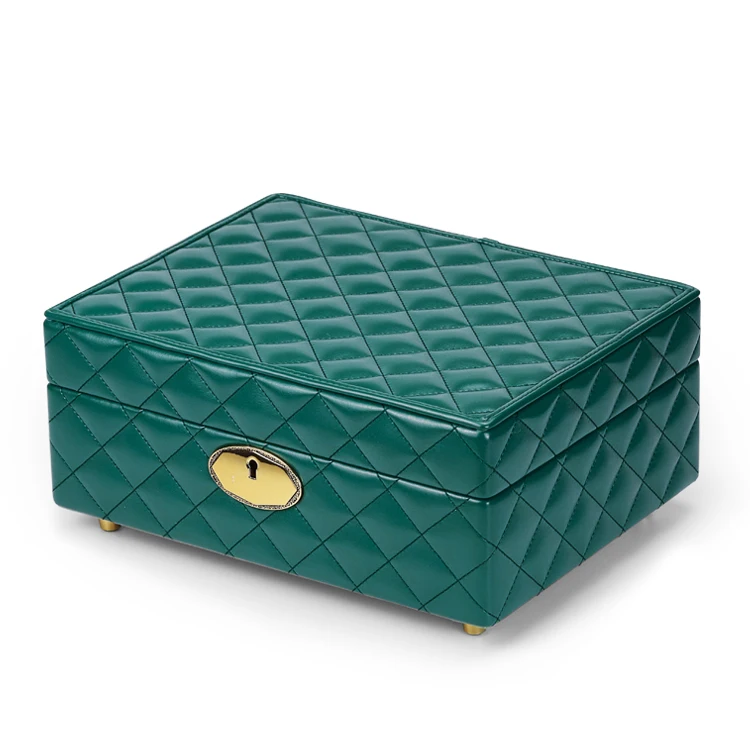 Custom Large Velvet Leather Jewelry Box with Logo for Ring Necklace Bracelet Earring Storage-Personalized Jewel Box Manager
