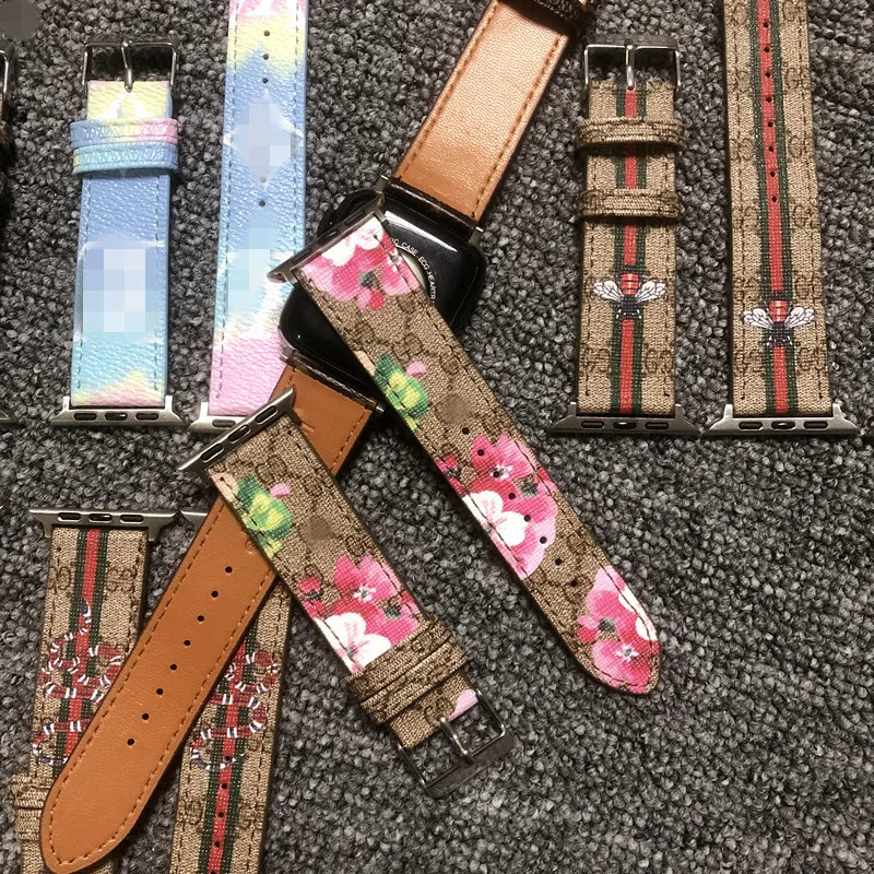 

Luxury design leather material watch strap for apple watch bands series SE 6 5 4 3 2 1 44mm 42mm 40mm 38mm Banda de reloj, Various colors to you choose