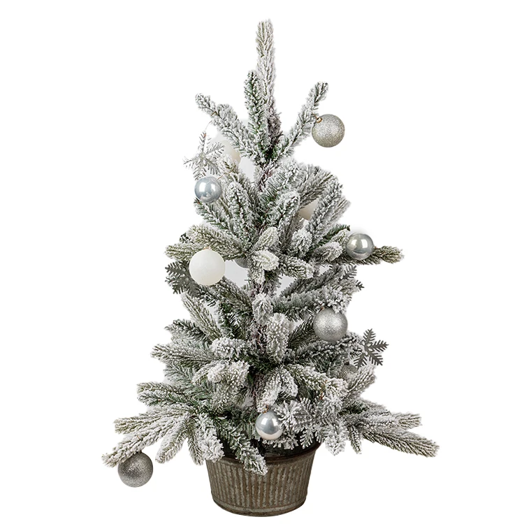 

Co-Arts Christmas Decoration Supplies 36 Inch Tabletop Snow Flocked Mini Christmas Tree, Dark gray