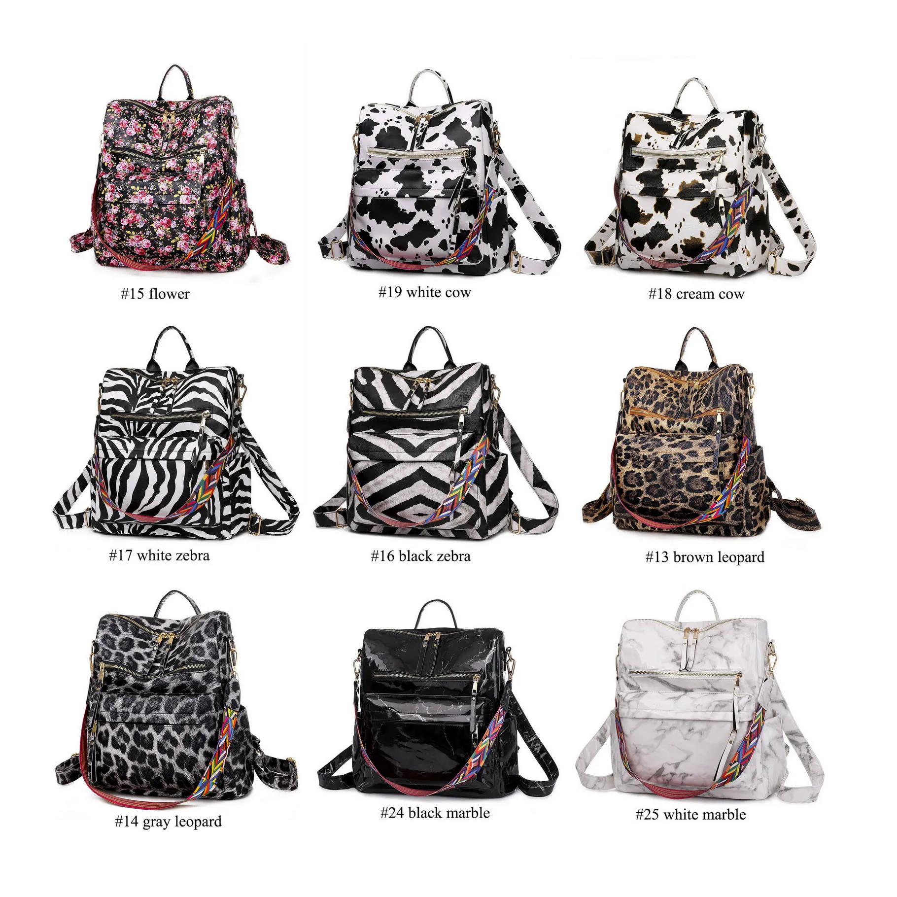 

25 colors Fashion Large CAPACITY school backpack purple travel bag synthetic leather other laptop backpacks for women