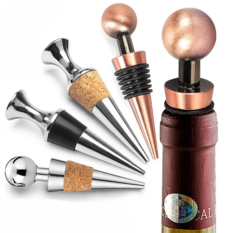 

H259 Kitchen Bar Accessory Fresh Keeping Alcohol Bottles Sealer Champagne Stoppers Multi Colour Bronze Red Wine Bottle Stopper