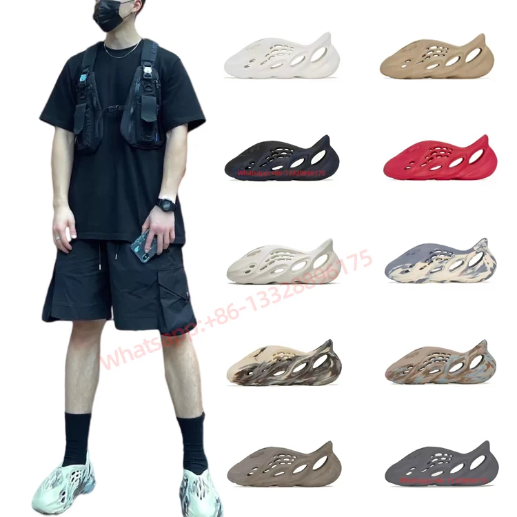

US Size 4-12 Wholesale Women Sandals Men Sandals Men Slides Sandals Original Yeezy Foam Runner With Box, Picture