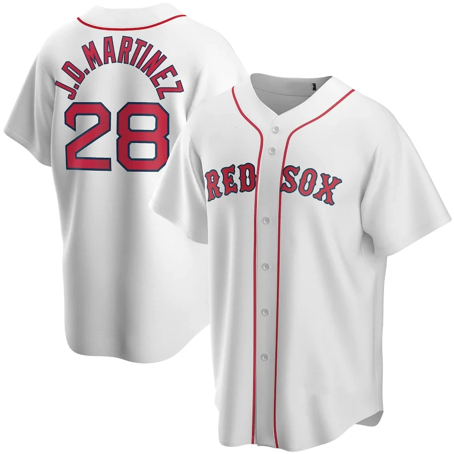 

Cheap Customize Men's Boston City Baseball Jersey #28 J.D. Martinez #9 Williams #5 Hernandez Red Sox White Home Player Name