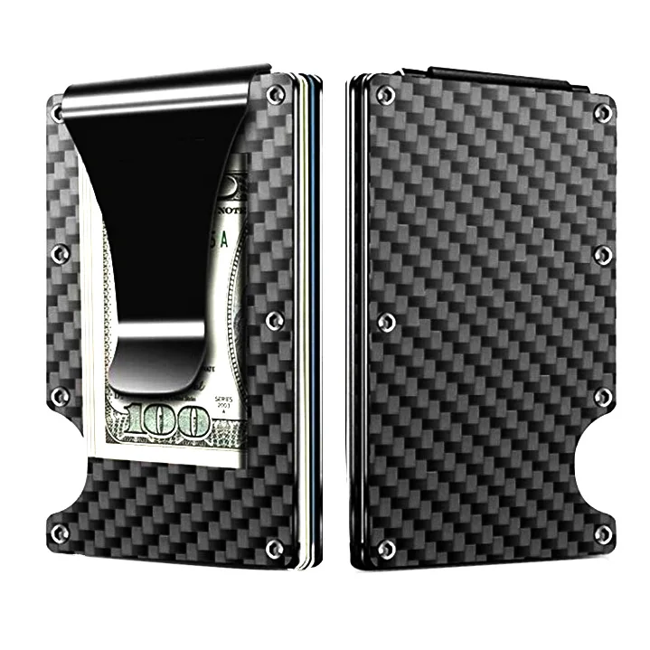 

New 2020 Smart Minimalist Slim Rfid Pocket 3K Carbon Fibre Fiber Case wallet for Men, Black, pink, silver, blue, gold