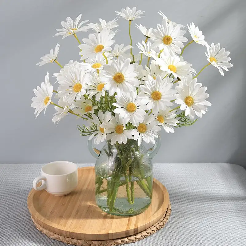 

52cm Daisy Non-woven Fabrics Flower Bouquet Artificial Flowers home decore fall decorations valentines day gift for girlfriend, As shown