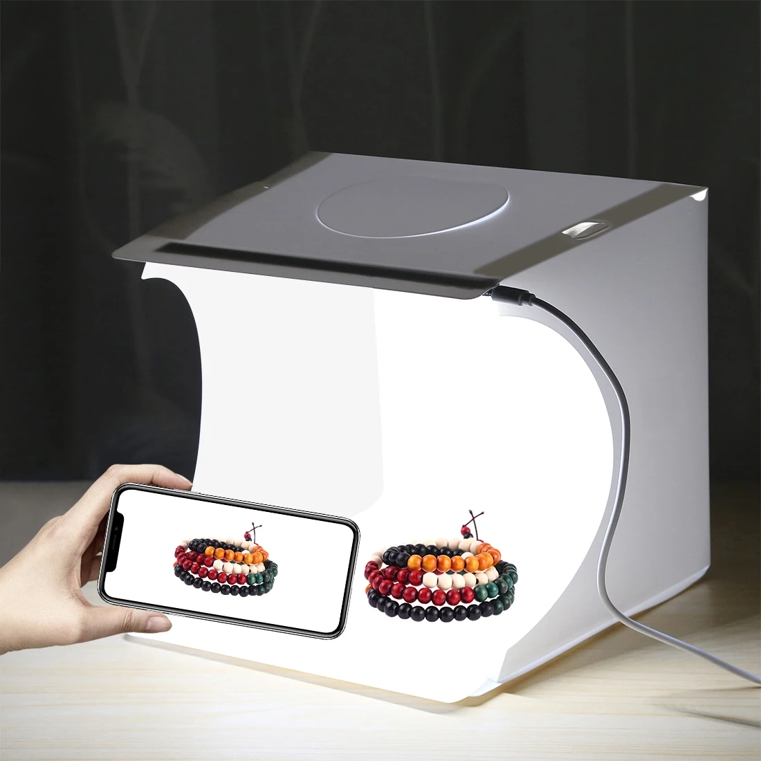 

Puluz New design mini light 20cm 9.4inch room photography box studio product with free six color background, White