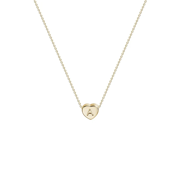

Tiny Gold 26 Letter Heart Choker Necklace Dainty Personalized Initial Heart Necklace Gift for Tenn girls, Gold color