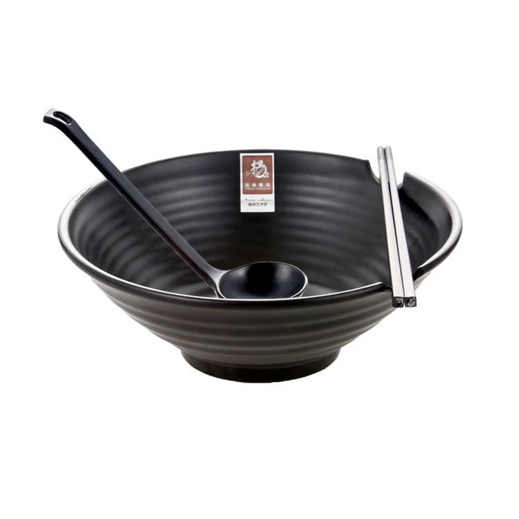 

Wholesale custom black large melamine Japanese ramen noodle bowl