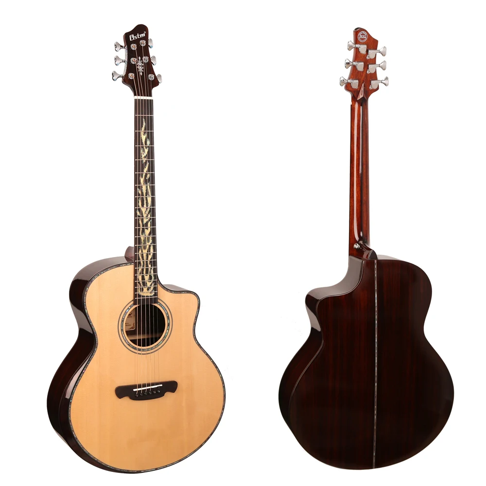 

New Model China Guitar For Sale  Acoustic Guitar Mirror Design For Fingerboard Shine On The Stage, Natural