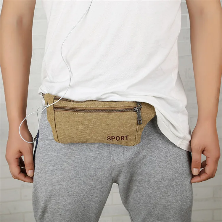 

Fashion Multifunctional Canvas Tactical Fanny Pack for Men, Khaki, black, army green, coffee