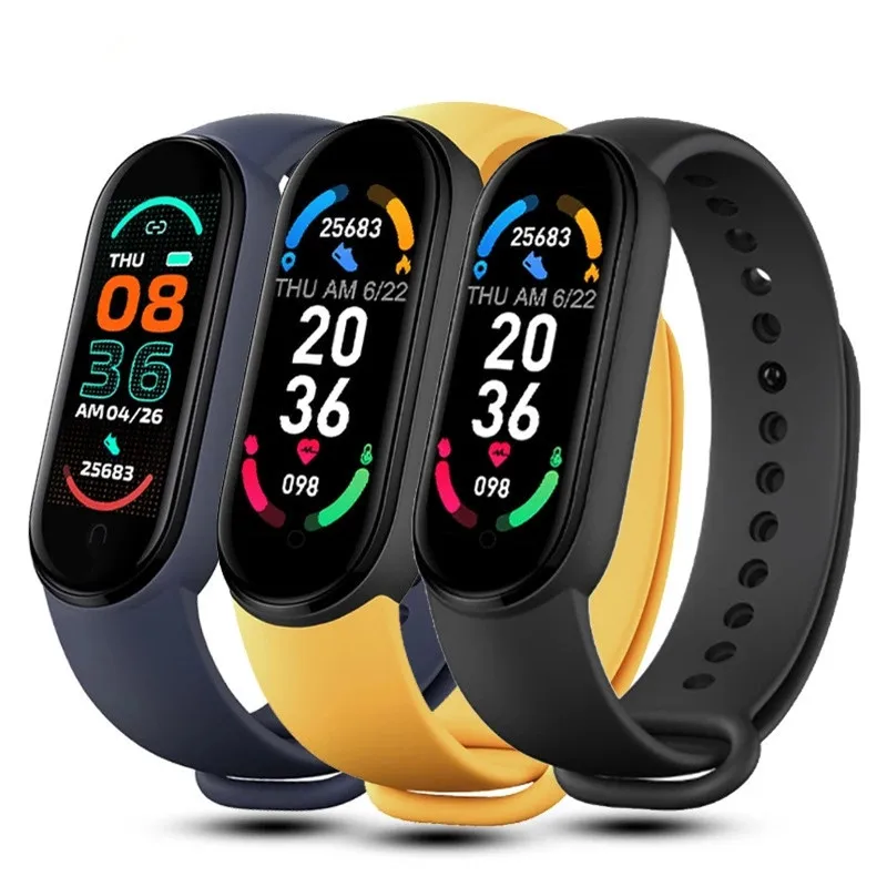 

Valdus M6 Smartband Waterproof Wristband Sport Fitness Tracker Reloj Inteligente Wearable Devices Bracelet M6 Smart Watch, Black/ red/ blue/ yellow/ pink/ green