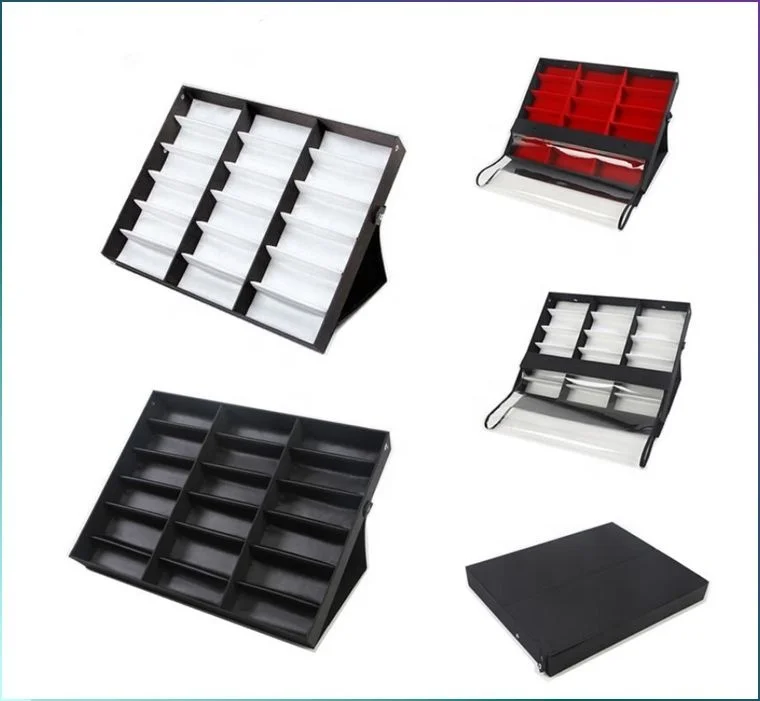 

2023 New Arrivals Sunglasses Hot Selling Sunglasses Show Case 18 Slot Sunglass Eyewear Display Storage Case Tray