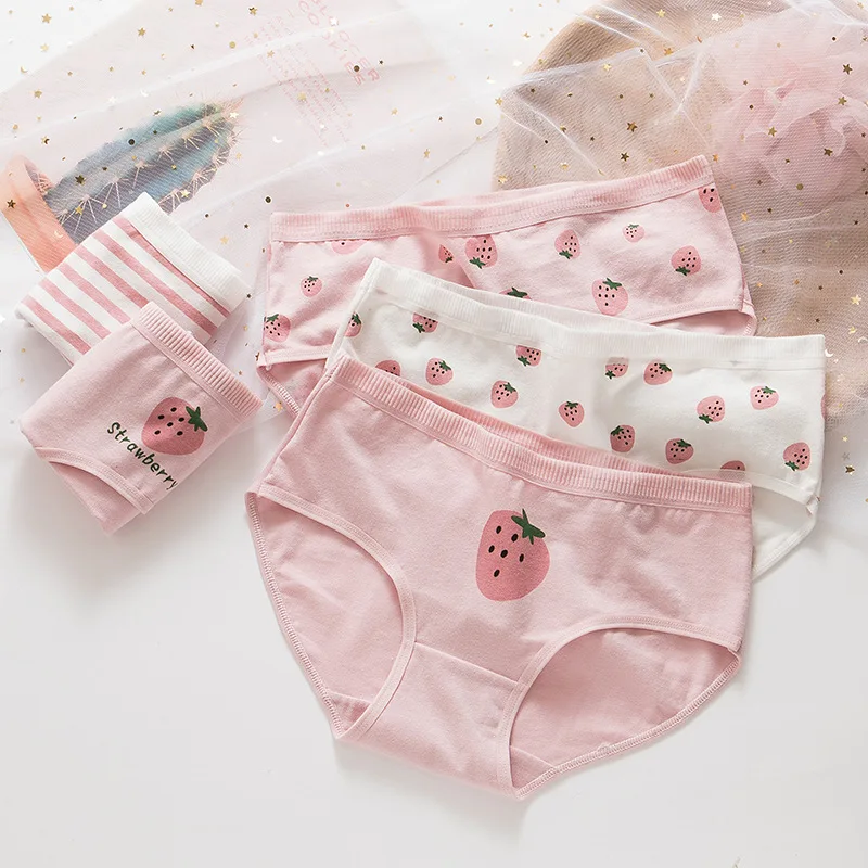 

Hot Selling Pure Cotton Ladies'Divided Underwear Pure Cotton Printed Women's pantie