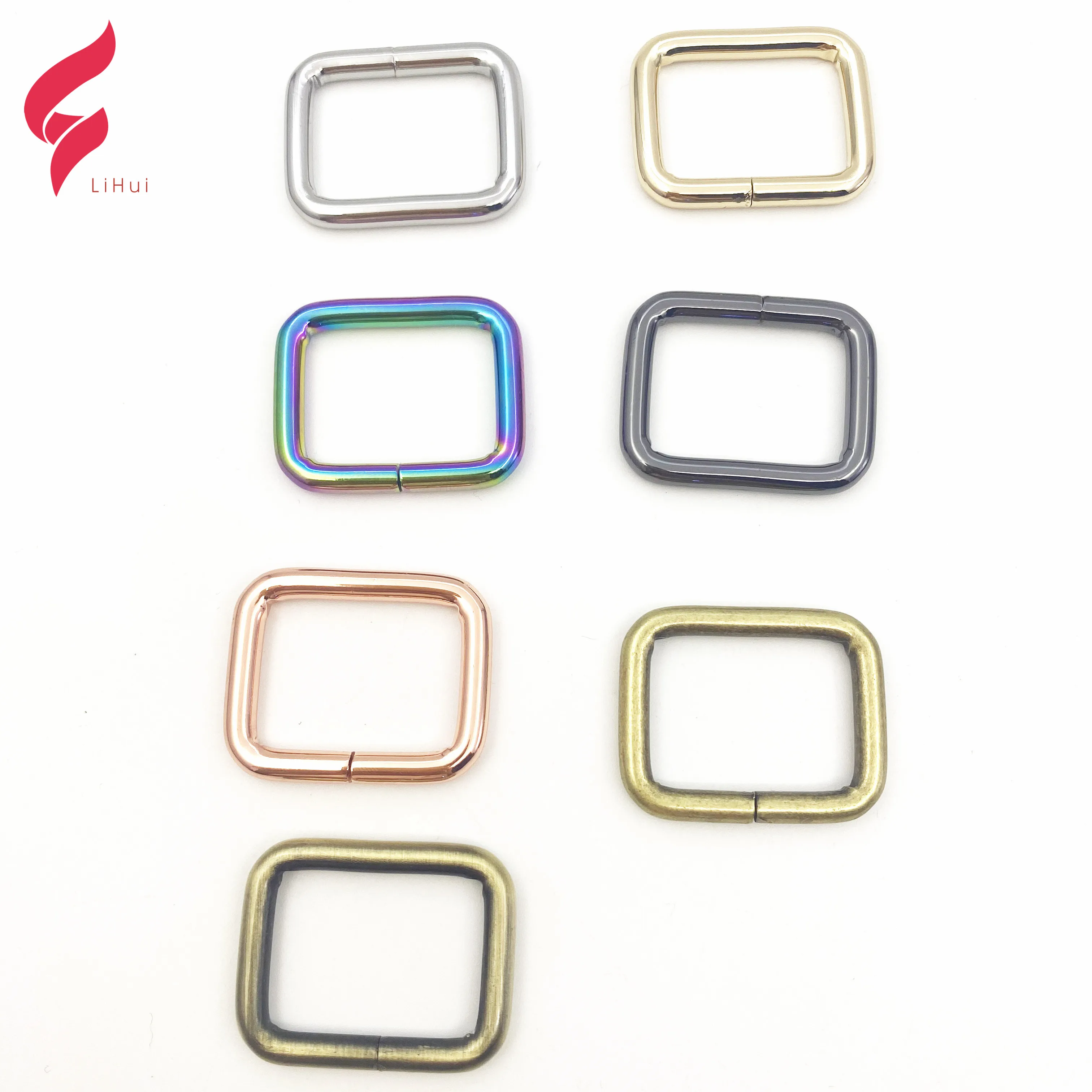 

High quality 1 inch rectangle handbag ring handbag accessories hardware square rings for bag decorative buckle, Nickle ,gold ,gunmetal or as your request