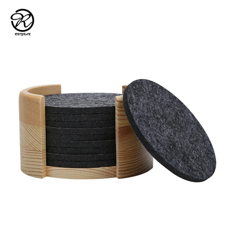 
drink glass coaster craft felt cup coaster promotion glass 8 pcs set round coaster felt 