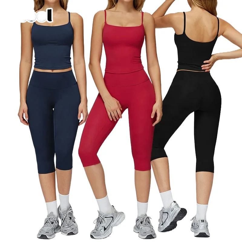 2-Piece Set Wrinkle-Resistant High Elasticity Yoga Set