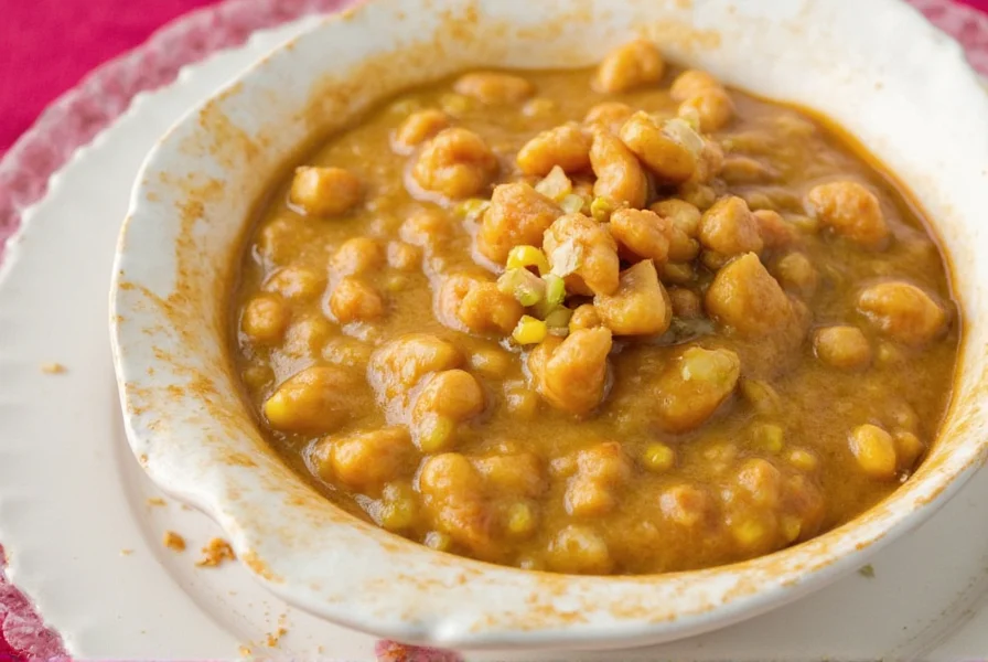 Peanut satay sauce served in a restaurant