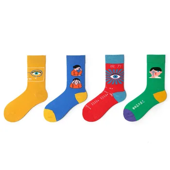 

JY630 yong women girl fashion sport socks eye protection theme cartoon sock