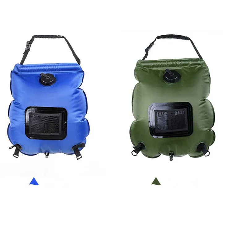 

Outdoor Portable PVC  Capacity Water Solar Energy Shower Bag for Camping Hiking Traveling, Blue/green