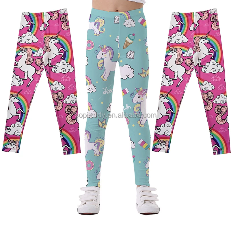 

Sopurrrdy printed brushed buttery soft unicorn kids leggings, Multi color anc could be customized