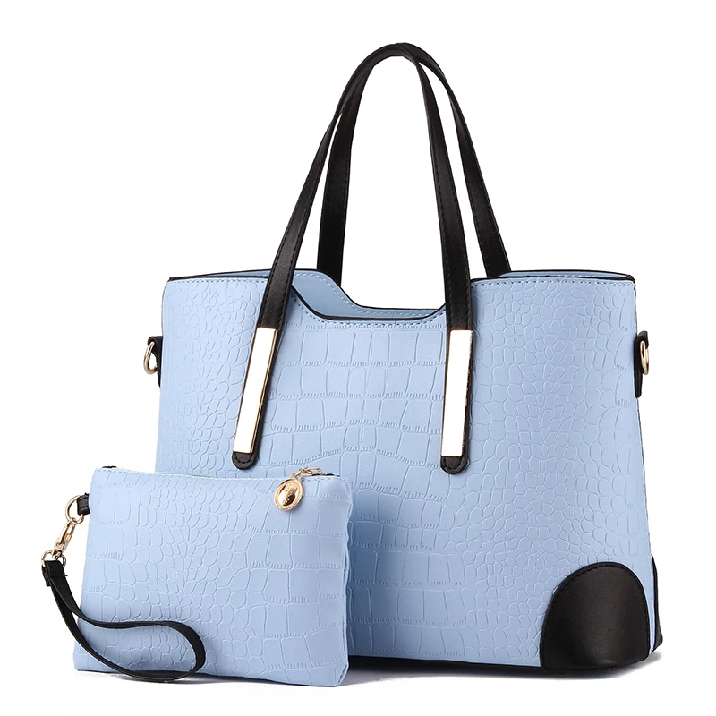 

Sac a Main Femme 2pcs Fancy Style Fashion Ladies Handbags Sets Women Leather Hand Bags, Wine,black pink,blue,sky blue,light blue,purple,white