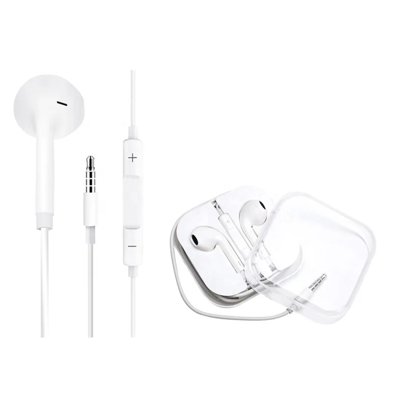 

For Iphone 3.5mm jack Earphone Headphones With Mic Earbuds Stereo Headphone And Noise Isolating In Ear Wired Earphone, White