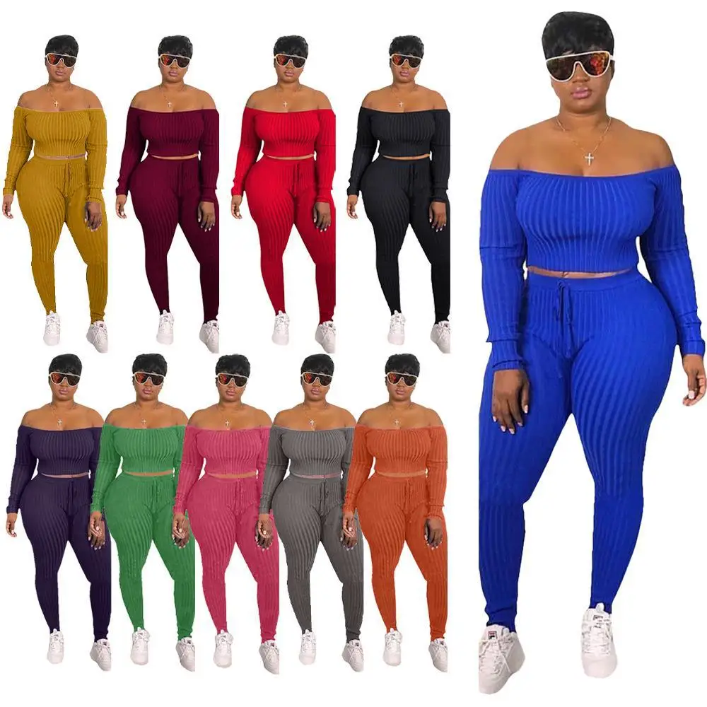 

NS032 New arrivals sweater women's plus size sets fitness wear plus size women clothing fall 2021, Picture