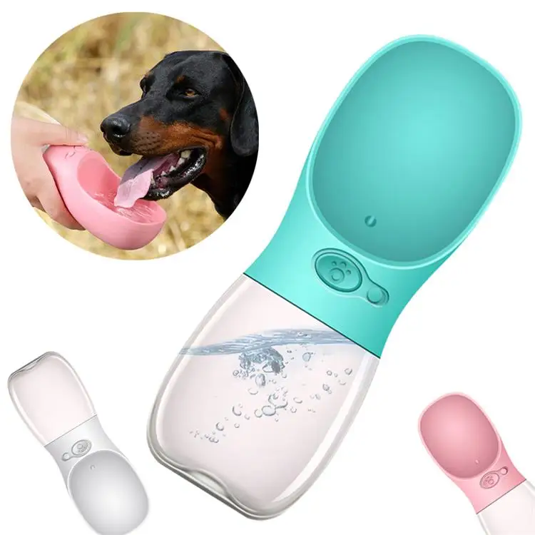

Outdoor Walking Portable Dog Water Bottle Leak Proof Puppy Water Dispenser With Drinking Feeder For Pets, Blue,white pink