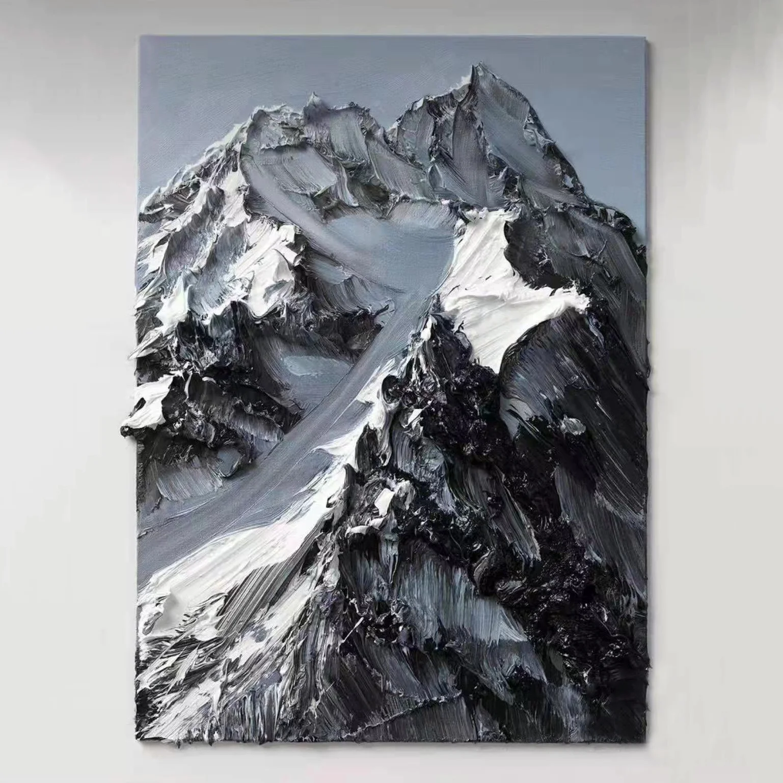 

EagerArt Conrad Jon Godly Abstract Snow Mountain Hand Paintings on Canvas Wrapped 3D Thick Texture Wall Art Home Decor