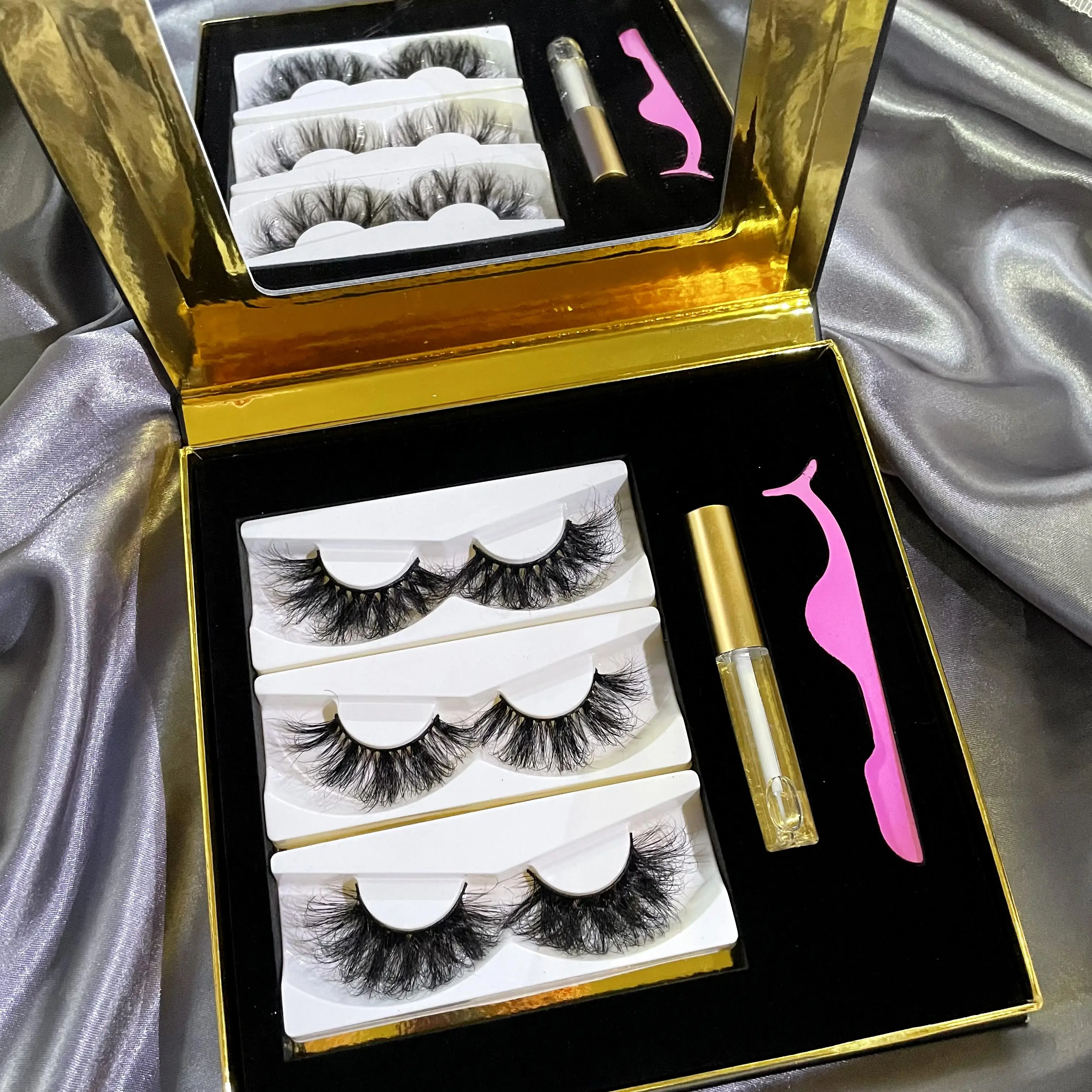 

Wholesale 3D fluffy full strip lashes case individual lasheswholesale vendor mink eyelash vendor customized boxes, Natural black