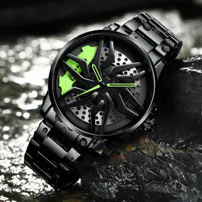 

Top Brand Luxury New Watches Men Sports Car Watches Quartz Waterproof Sport Rim Hub Wheel Wristwatch Quartz Men's Watches, 8colors