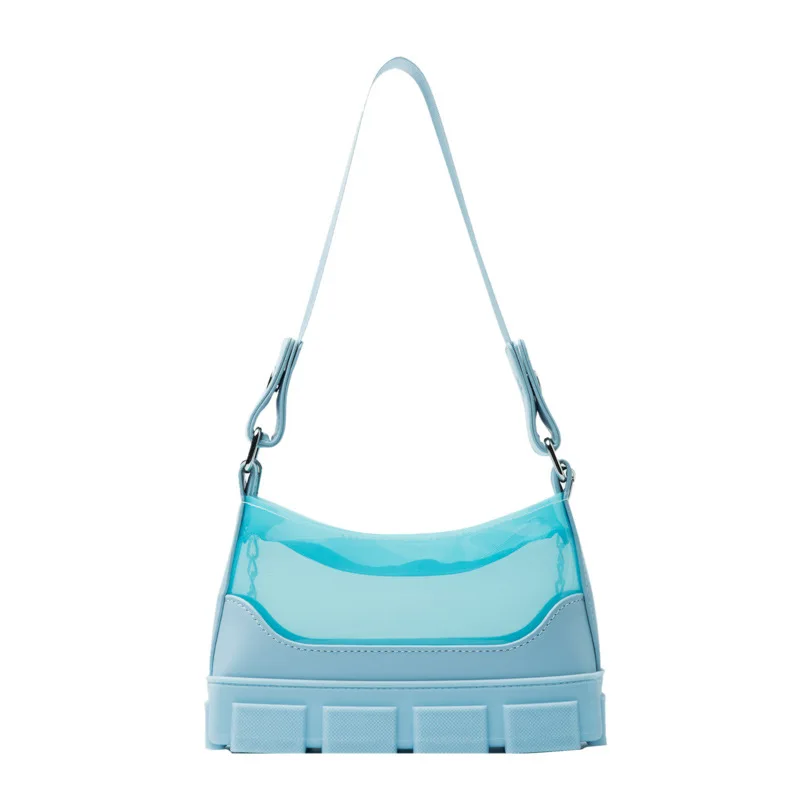 

Ins Transparent Candy Jelly handbag shoulder with rubber bottom colorful color detachable strap fashion style in 2021 Jelly bag, 5 color option