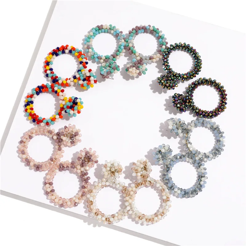 

Handmade Colorful Resin Beads Earrings Big Size For Women Newest Bohemia Earrings Accept Small Order 2020 New Jewelry