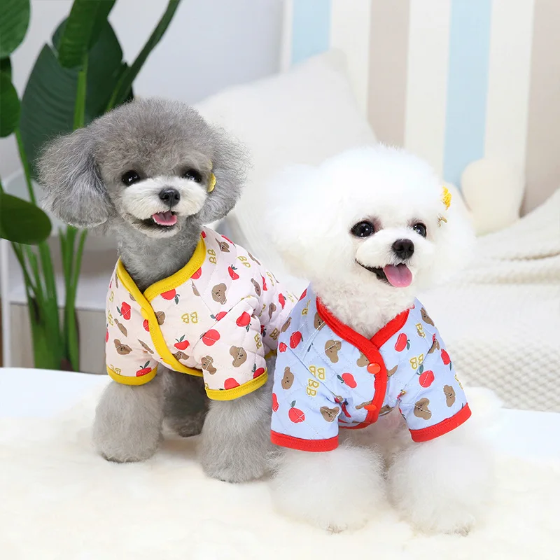 

Drop shipping Wholesale Pet Dog Clothes Shirts Teddy Dress Cartoon Pet ropa de perros, 3colors