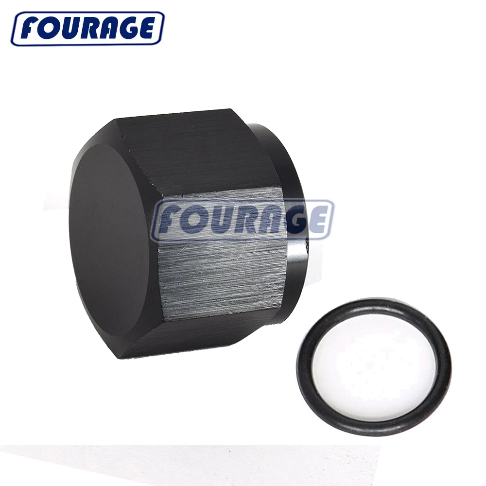 Fourage Aluminum Female AN Flare Cap Plug Hex on End Cap Fitting with O ...