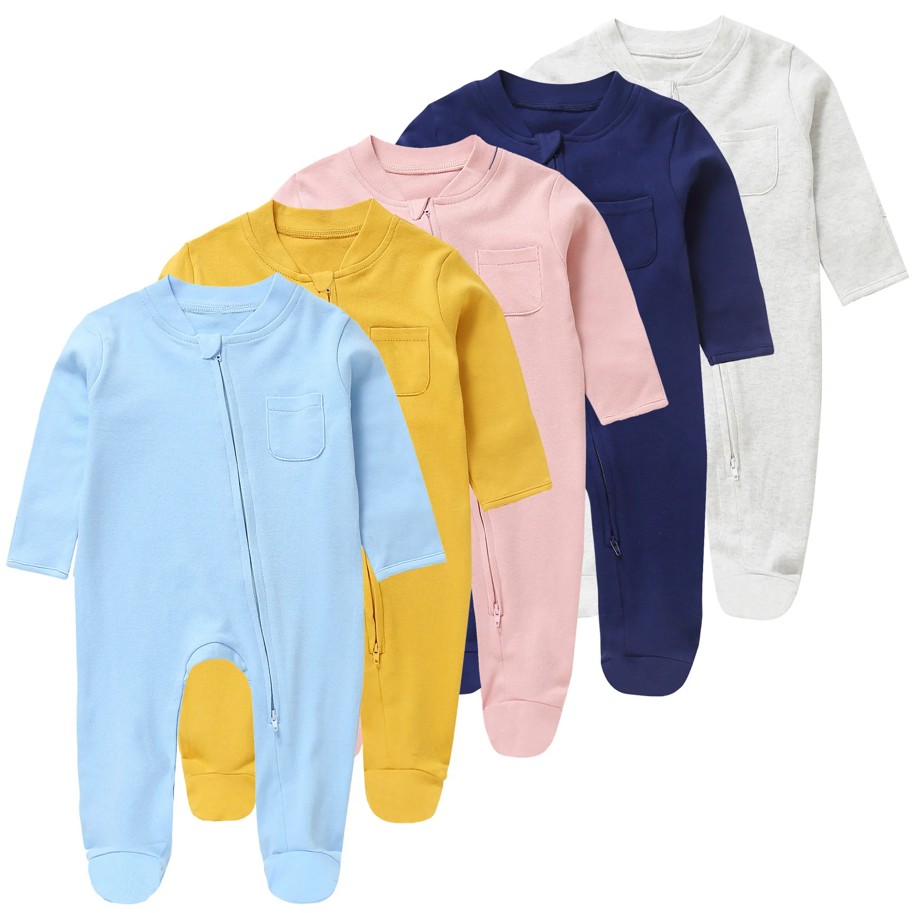 

Chinese factory high quality 100% organic cotton blank solid pink blue light blue grey cute love&roses romper boy baby clothes, Navy, white, green, yellow, pink, blue