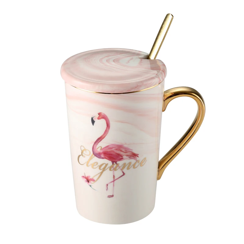 

A03-02 Cute Pink Color Coffee Mugs Ceramic Mug with Lid Wholesale Gift